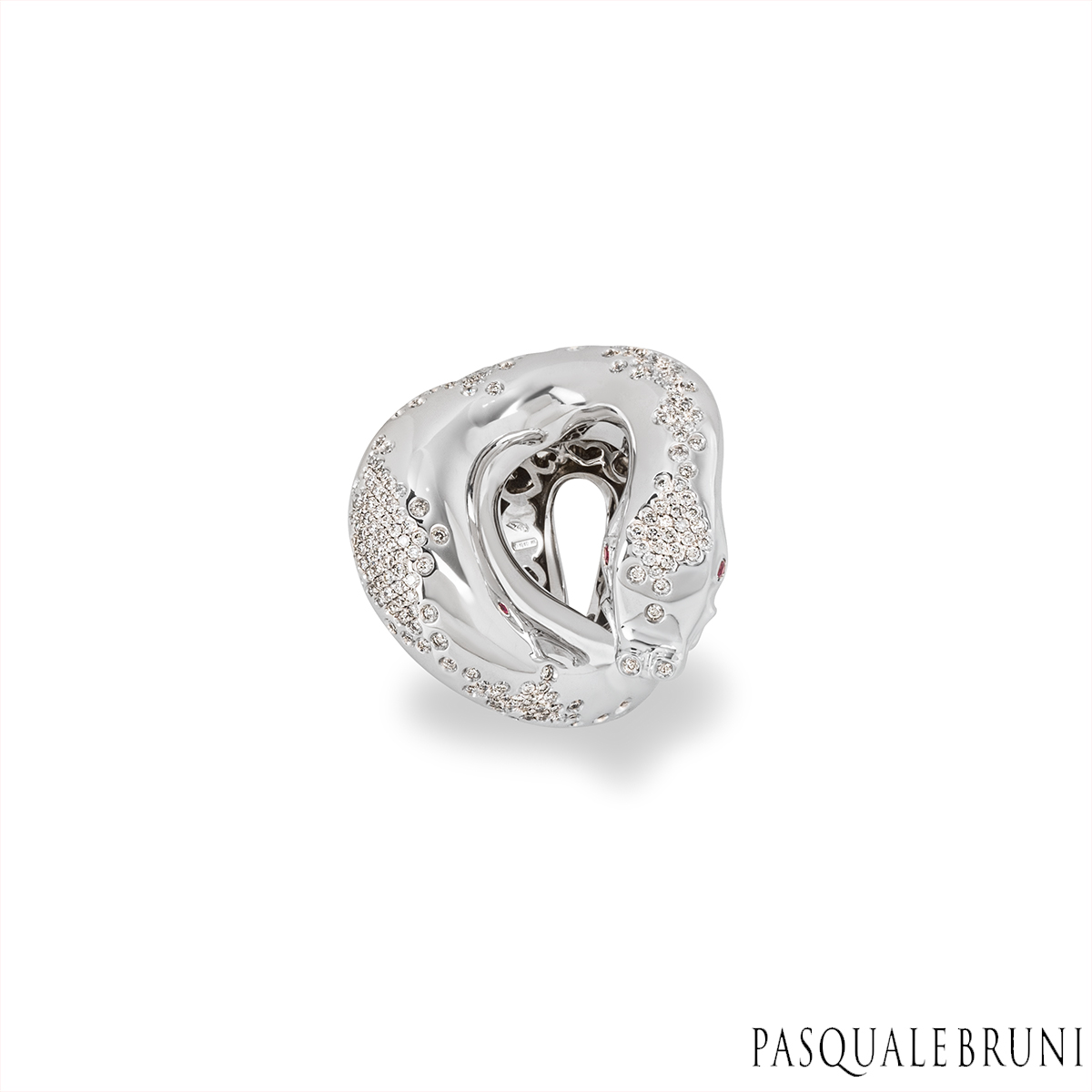 Pasquale Bruni IL Peccato White Gold Diamond & Ruby Snake Ring